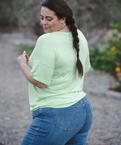 Boutique Simplified Hello To My Everyday Tee - Lime