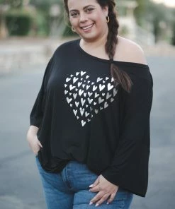 Boutique Simplified Heart Flutters Tunic
