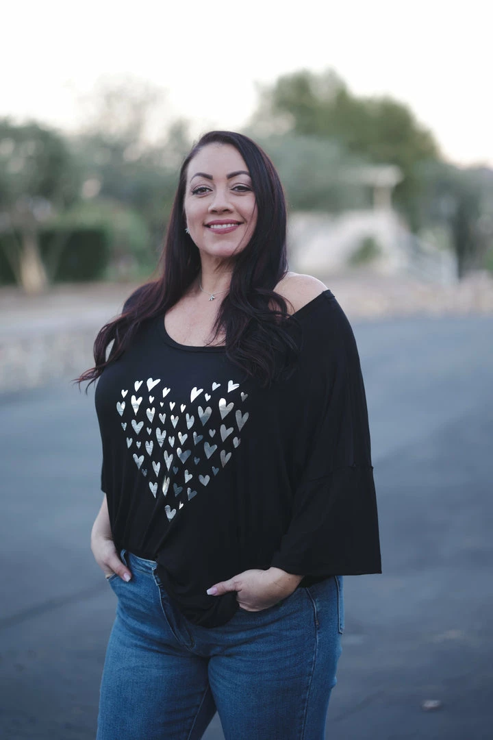 Boutique Simplified Heart Flutters Tunic 3 Boutique Simplified Heart Flutters Tunic