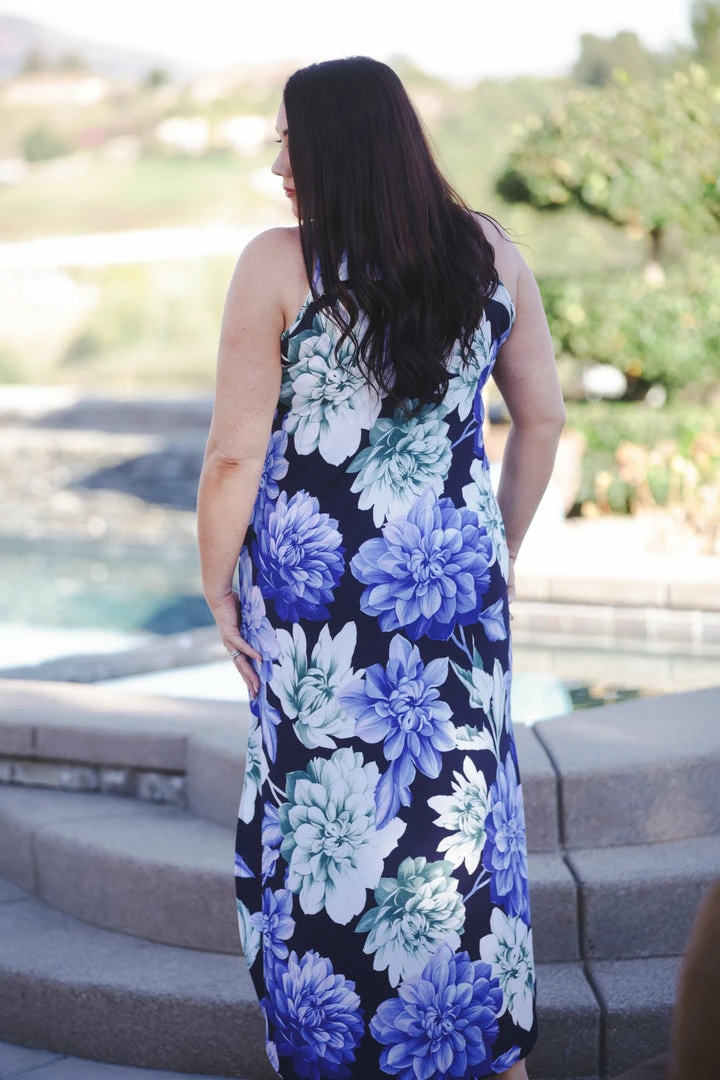 Boutique Simplified Navy Floral Maxi Dress 3 Boutique Simplified Navy Floral Maxi Dress