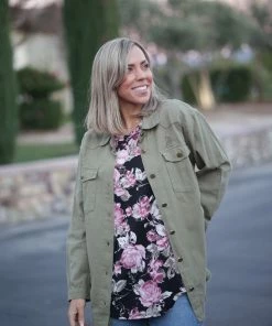 Boutique Simplified Brush Your Cares Away Button Down