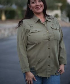 Boutique Simplified Brush Your Cares Away Button Down