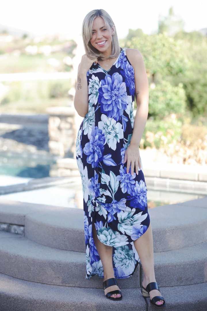 Boutique Simplified Navy Floral Maxi Dress 4 Boutique Simplified Navy Floral Maxi Dress