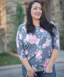 Boutique Simplified Scrunched With Roses Dolman