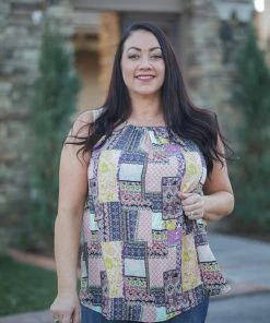 Boutique Simplified Joy With Paisley Halter Top