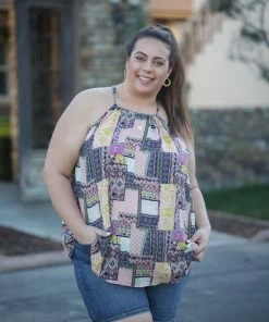 Boutique Simplified Joy With Paisley Halter Top