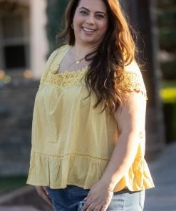 Boutique Simplified Sweet As Honey Woven Top