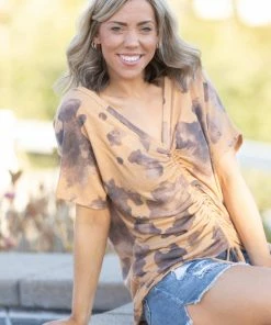 Boutique Simplified Chocolate Chip Joy Ruched Back Dolman 6 Boutique Simplified Chocolate Chip Joy Ruched Back Dolman