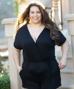 Boutique Simplified 2X Your Closet Is Calling - Black Romper