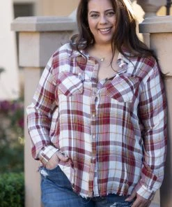 Boutique Simplified City Slickers Button Down Top