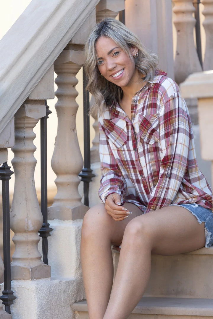 Boutique Simplified City Slickers Button Down Top 3 Boutique Simplified City Slickers Button Down Top