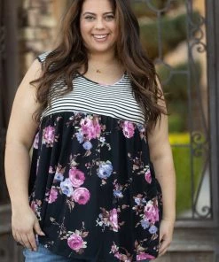 Boutique Simplified Empowering Floral Sleeveless Babydoll