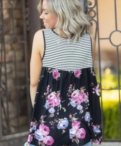 Boutique Simplified Empowering Floral Sleeveless Babydoll