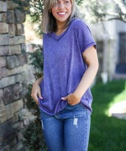 Boutique Simplified Purple Rain Short Sleeve