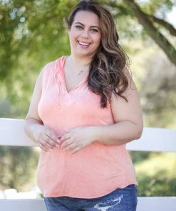 Boutique Simplified Captivating Coral Sleeveless Hoodie