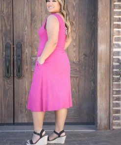 Boutique Simplified Feel Your Touch Magenta Dress
