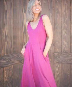 Boutique Simplified Feel Your Touch Magenta Dress