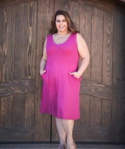 Boutique Simplified Feel Your Touch Magenta Dress