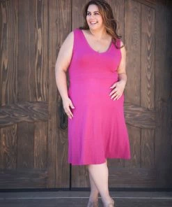 Boutique Simplified Feel Your Touch Magenta Dress