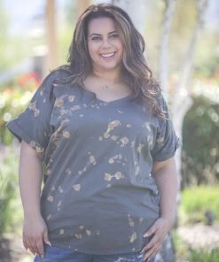 Boutique Simplified Bleach Splattered Love Tee