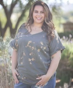 Boutique Simplified Bleach Splattered Love Tee