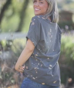 Boutique Simplified Bleach Splattered Love Tee