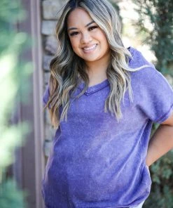 Boutique Simplified Purple Rain Short Sleeve