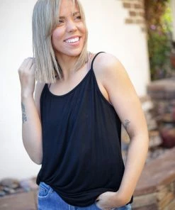 Boutique Simplified Blacked Out Cami Tank