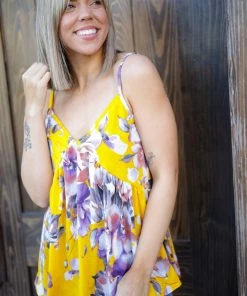 Boutique Simplified Baileys Babe Yellow Babydoll 1X