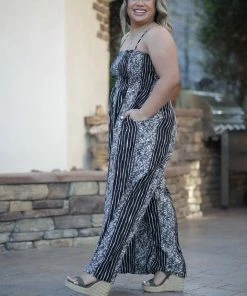 Boutique Simplified Floral Tracks Jumpsuit