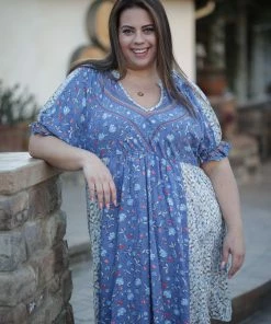 Boutique Simplified Blue Birds Fly - Dress