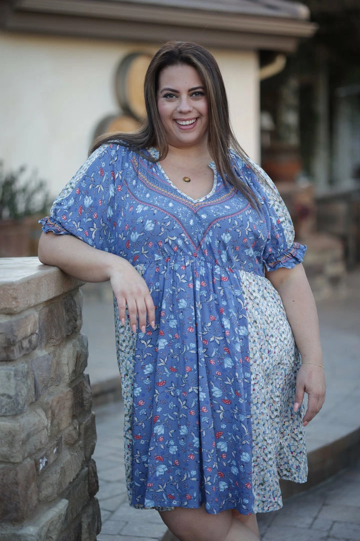 Boutique Simplified Blue Birds Fly - Dress 2 Boutique Simplified Blue Birds Fly - Dress