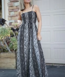 Boutique Simplified Floral Tracks Jumpsuit