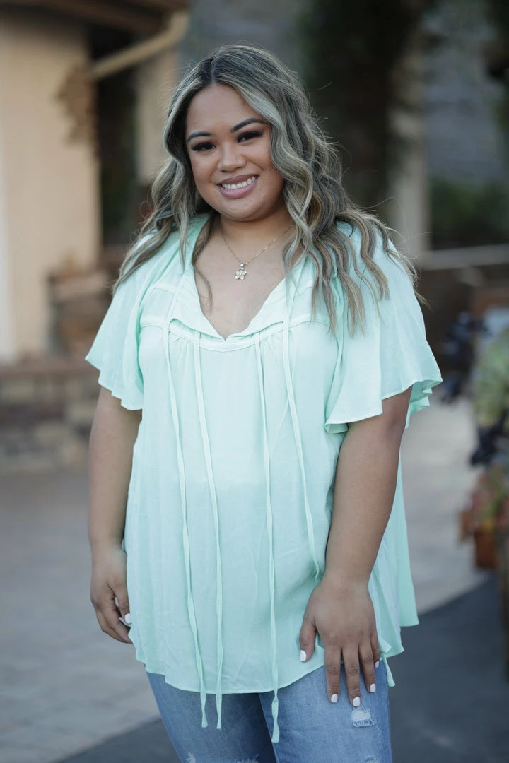 Boutique Simplified Peppermint Patti Peasant Top 3 Boutique Simplified Peppermint Patti Peasant Top