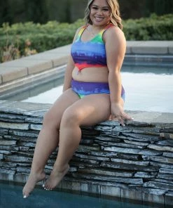 Boutique Simplified Over The Rainbow Swim Set Athletic + Leggings + Sets