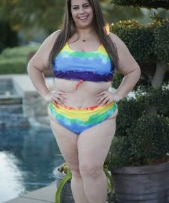 Boutique Simplified Over The Rainbow Swim Set Athletic + Leggings + Sets