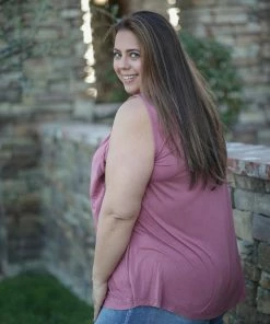 Boutique Simplified Twilight Berry Sleeveless Top 3X