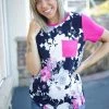 Boutique Simplified Pink Floral Short Sleeve 3X