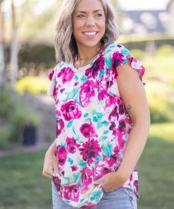 Boutique Simplified Vivacity For Life Flutter Sleeve