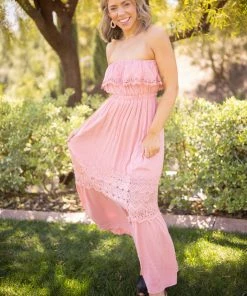 Boutique Simplified Wish You Well Strapless Maxi