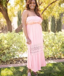 Boutique Simplified Wish You Well Strapless Maxi