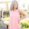 Boutique Simplified Apparel Everyday Coral Sleeveless Top