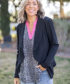 Boutique Simplified Blazer Of Glory - Black