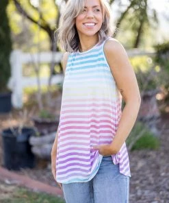 Boutique Simplified Twisty Pop Sleeveless Top (GHG-S)