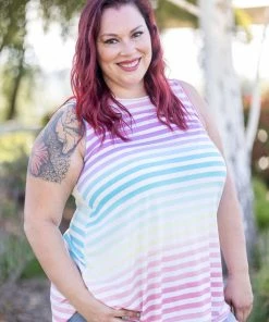 Boutique Simplified Twisty Pop Sleeveless Top (GHG-S)