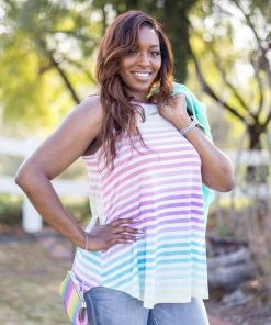 Boutique Simplified Twisty Pop Sleeveless Top (GHG-S)