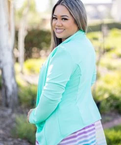 Boutique Simplified Blazer Of Glory - Mint