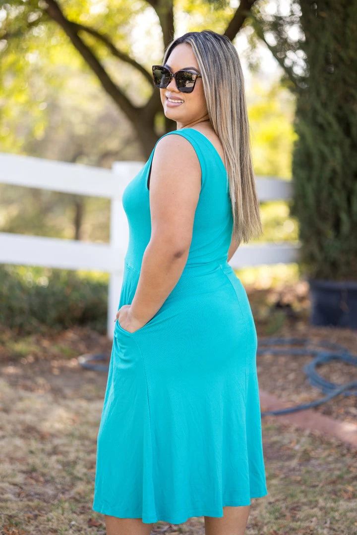Boutique Simplified Feel Your Touch Teal Dress Apparel 1 Boutique Simplified Feel Your Touch Teal Dress Apparel