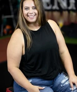 Boutique Simplified Apparel Totally Balanced Black Tank