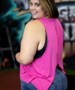 Boutique Simplified Apparel Totally Balanced Fuchsia Tank